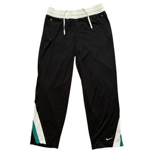 Nike Track Pants Mens Size XL Drawstring Pants Metal Zip Black Vintage Y2K